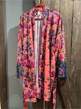 Cacique Floral Coral Robe (NWOT)